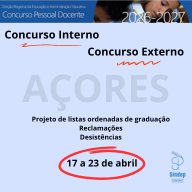 Açores - Concurso Pessoal Docente 2026/2027: projeto de listas ordenadas